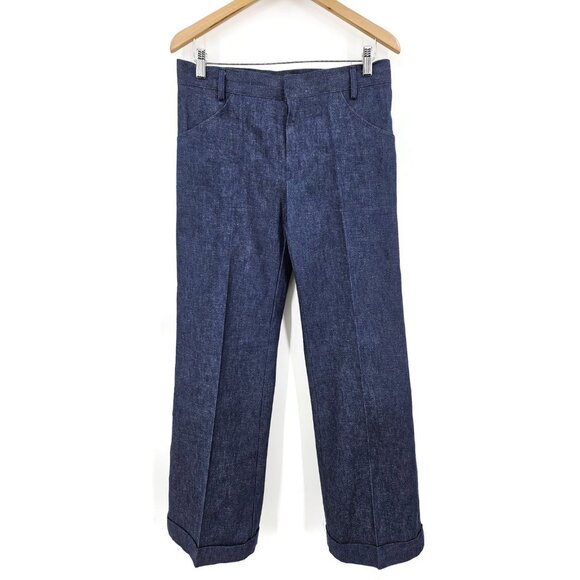 VTG 70s NWOT Happy Legs Wide Leg Blue Jeans Womens 32" Waist High Rise - Picture 2 of 7